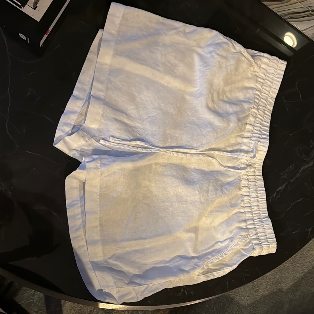 White Linen Shorts